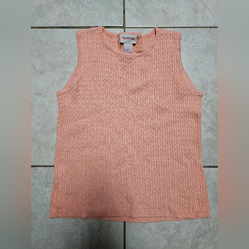 Crystal kobe sweater knit top shell sleeveless tank small